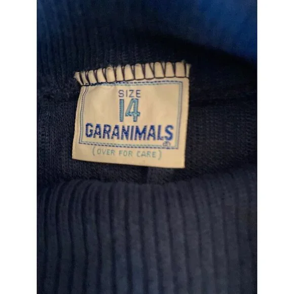 VIntage 1980's Garanimals Blue Cableknit Boys Turtleneck Size 14 - Picture 5 of 7